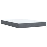 ZNTS Box Spring Bed with Mattress Dark Grey 140x200 cm Velvet 3285288