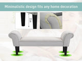 Small-sized Bed End Side Chaise Lounge Sofa Window Seat Arm Bench Wooden Leg Fabric Cover T3398P329490