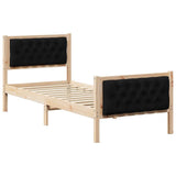Bed Frame with Headboard Black 80 x 200 cm Solid Pine Wood 878431