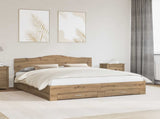 Bed Frame with Drawer Artisan Oak 180 x 200 cm Engineered Wood 3413167