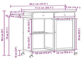 Kitchen Trolley with Wheels Natural 90.5 x 36 x 86.5 cm Bamboo 42028293