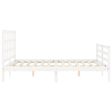 Bed Frame without Mattress White King Size Solid Wood 3193992