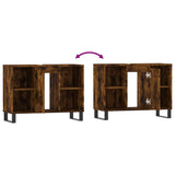 Bathroom Cabinet Smoked Oak 80x33x60 cm Engineered Wood 831641