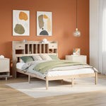 ZNTS Bookcase Bed without Mattress 140x190 cm Solid Wood Pine 3322333