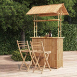 Bar Set Natural Bamboo Bamboo, Woven Banana Leaves, Galvanized Steel 341741