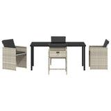 Garden Dining Set with Cushion 5 pcs Light Grey Poly Rattan 3379994