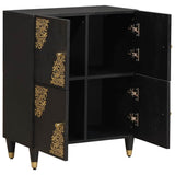 Sideboard with Shelf Black 60 x 33 x 75 cm Solid Mango Wood 4018834