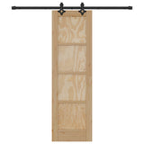 Sliding Door Natural and Black 61 x 198.5 cm Solid Pine Wood 3445503