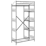 Open Wardrobe with Shelf Black 101 x 43 x 188 cm Steel 42021359
