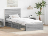 Bed Frame Grey Sonoma 75 x 190 cm Solid Pine Wood 3411078