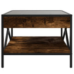 ZNTS Coffee Table with Infinity LED Smoked Oak 50x50x38 cm 847699