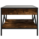 ZNTS Coffee Table with Infinity LED Smoked Oak 50x50x38 cm 847699