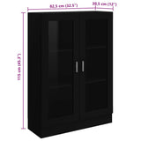 Vitrine Cabinet Black 82.5x30.5x115 cm Engineered Wood 802751