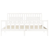 Bed Frame without Mattress White 200x200 cm Solid Wood Pine 3192447