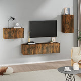 4 Piece TV Cabinet Set Smoked Oak Engineered Wood 3120260