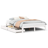 Bed Frame with Drawers without Mattress White 135x190 cm Double 3301939