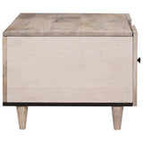 Coffee Table with Door Beige 100 x 54 x 40 cm Solid Acacia wood 4018128