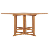 ZNTS Folding Garden Dining Table 110x110x75 cm Solid Wood Teak 318481