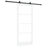 Sliding Door ORKDAL White 93 x 211 cm Solid Pine Wood and Glass 3332150