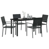 Garden Dining Set 5 pcs Black PE Rattan 3379081