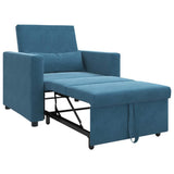 Pull out Sofa Bed Single Blue 90 x 165 x 87 cm Velvet 42002706