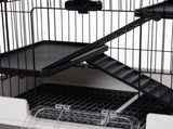 Four-Tier Small Animal Cage, for Bunnies, Ferrets, Chinchillas w/ Wheels, Tray - Black T3398P548487