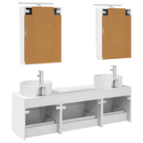Bathroom Furniture Set 5 pcs White Engineered Wood and Glass 3406879