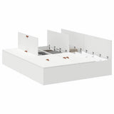 Storage Bed Frame White 160 x 200 cm Engineered Wood 3335389
