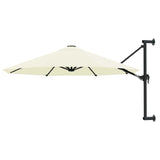 ZNTS Wall-Mounted Garden Parasol with Metal Pole 300 cm Sand 44863