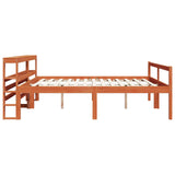 Bed Frame with Headboard 2 pcs Wax Brown Solid Pine Wood 3422717