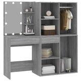 LED Dressing Table with Cabinets Grey Sonoma Engineered Wood 3120189