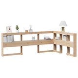 Bookcase Headboard L-Shaped 120 cm Solid Wood Pine 859286