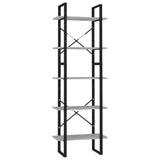5-Tier Book Cabinet Concrete Grey 60x30x175 cm Engineered Wood 3081982