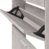 Shoe Cabinet Concrete Grey 59x17x169 cm Engineered Wood 342513