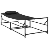 Garden Sunbed with Pillow 2 pcs Black Powder-Coated Steel 42003023