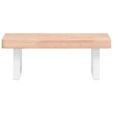 Basin Shelf Wall Mounted Steel and Solid Wood Beech 3302324