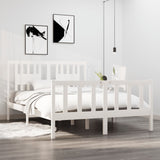 Bed Frame without Mattress White 135x190 cm Double Solid Wood 3104104