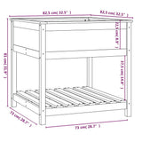 Planter with Shelf Honey Brown 82.5x82.5x81 cm Solid Wood Pine 823797