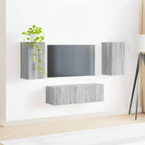 TV Wall Cabinet Set 4 pcs Grey Sonoma Engineered Wood 3408913