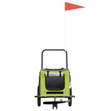 Pet Bike Trailer Green and Black Oxford Fabric and Iron 93892