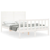Bed Frame without Mattress White 140x190 cm Solid Wood Pine 3193187