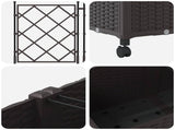 Garden Planter with Trellis&Wheels 3 pcs Brown PP 3423076