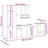 7 Piece Kitchen Cabinet Set Lyon Sonoma Oak Engineered Wood 3307654
