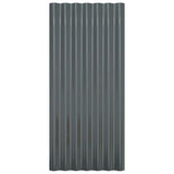 Roof Panels 36 pcs Galvanised Steel Anthracite 80x36 cm 319141
