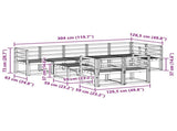 Outdoor Sofa Set 9 pcs Natural Solid Acacia Wood 3366587