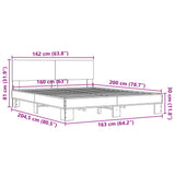 Bed Frame without Mattress Sonoma Oak 160x200 cm 3280183