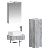 Bathroom Cabinet Set 4 pcs Grey Sonoma 50 x 14.5 x 70 cm 3407388
