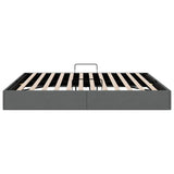 Storage Bed with Mattress Dark Grey 193 x 203 cm Fabric 3370061