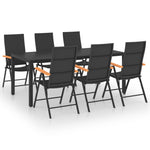 ZNTS 7 Piece Garden Dining Set Black and Brown 3060086