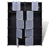 Modular Cabinet 14 Compartments Black and White 37x146x180.5 cm 240499
